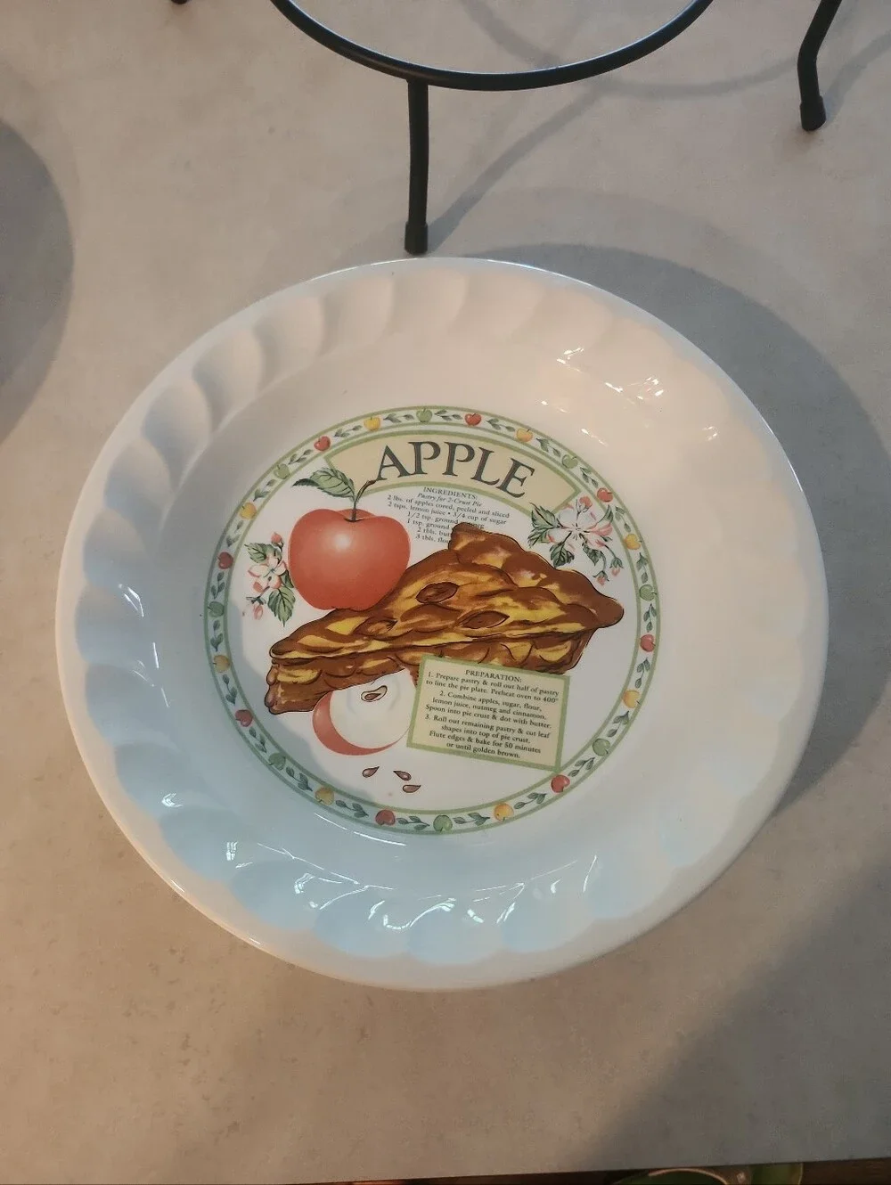 Apple Fruit Pie And Cherry Pie Ceramic Recipe Pie Plates With 2 Tier Stand